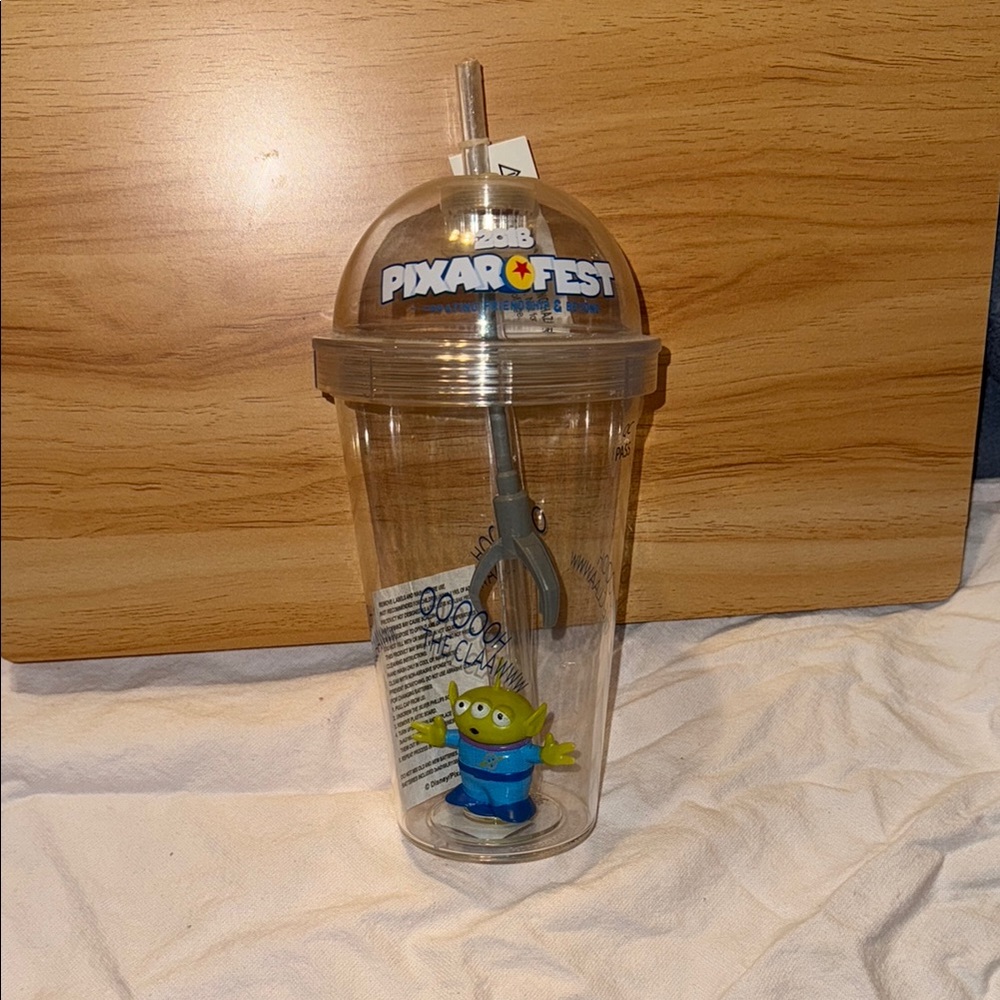 Pixar Fest Clear Tumbler with Alien Figure